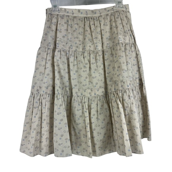 MARC JACOBS Cotton Floral A-Line Ruffle Tiered Skirt Cottagecore Clean Girl - Picture 8 of 9